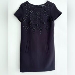 Club Monaco Black Beaded Dress